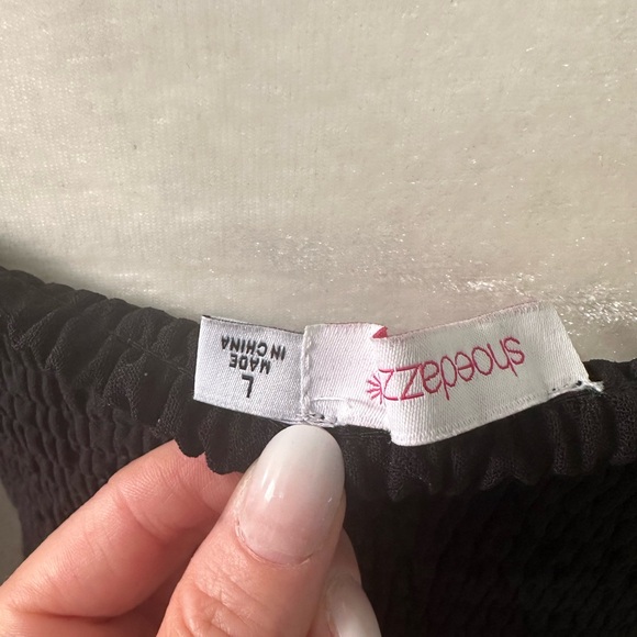 🔺SOLD🔺✨NEW Set✨ Shoedazzle Smocked Wide Leg Pant & Tie Front Crop Top - Large - Picture 10 of 13